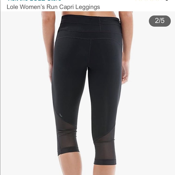 XS Lolë black crop leggings with mesh detailing - Picture 2 of 16